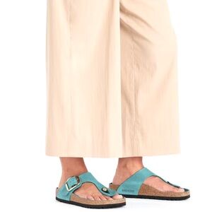 Birkenstock Big Buckle Gizeh Leather In Biscane Bay Size 37 Regular/Wide